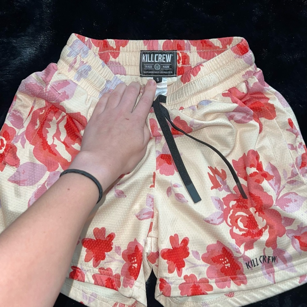 Kill Crew Athletic Shorts Red and Cream